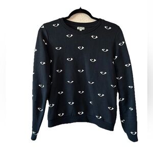 Kenzo Paris All Over Eye Print Black & White Sweatshirt Women's Size Small